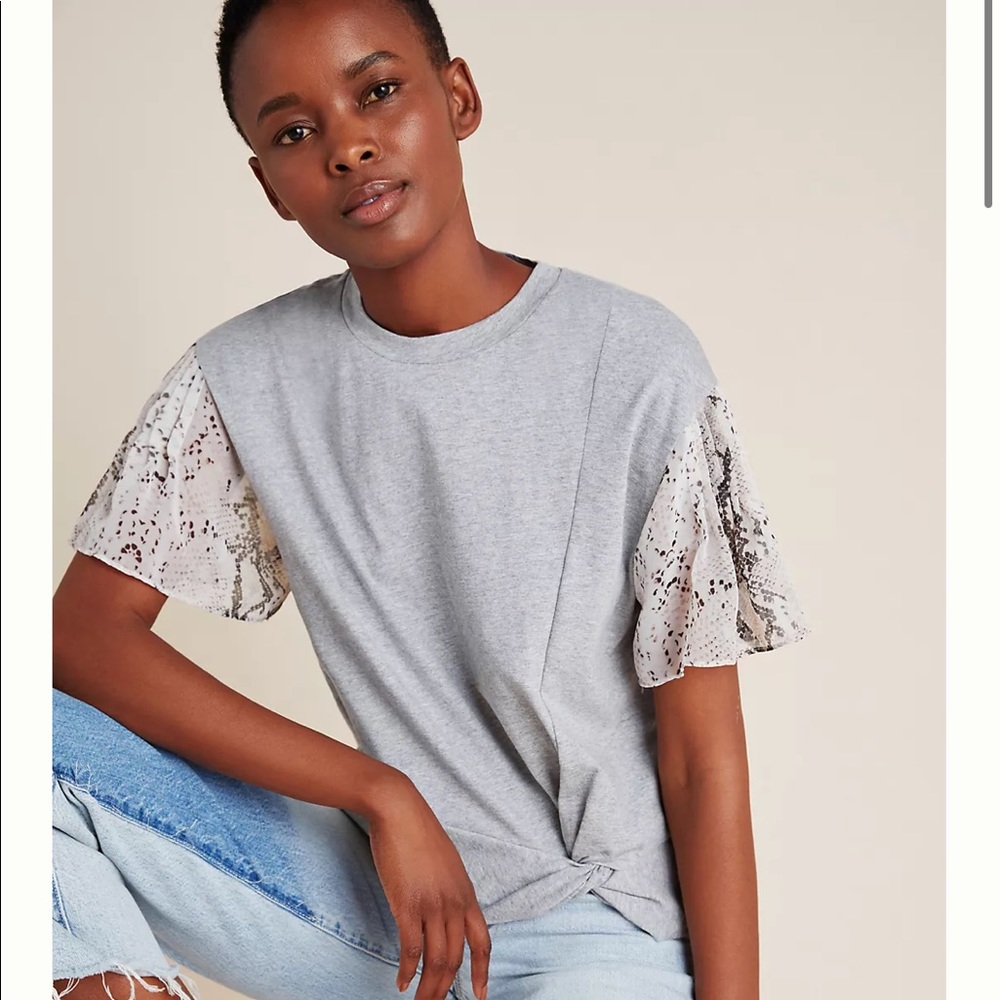 Anthropologie Basile Print sleeves Top